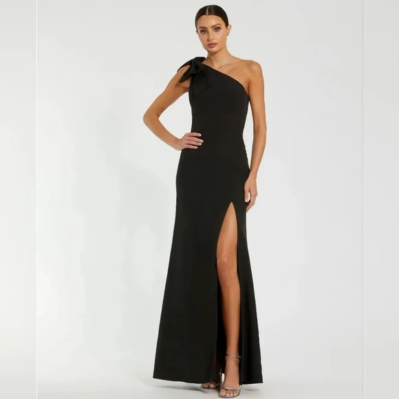 mac duggal black tie dress Tie-Strap Long Black Formal Dress: Mac Duggal 49620 Black / 0